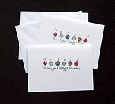 Merry Christmas Baubles - pack of 2 - Handcrafted Christmas Card - dr17-0044